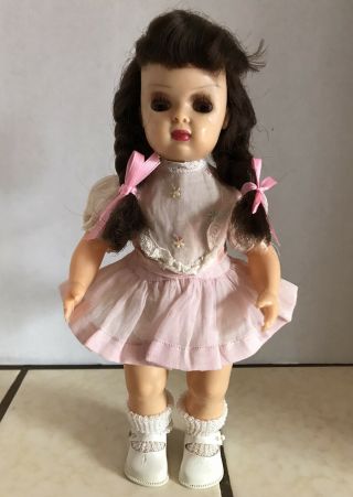 Vintage 10” Tiny Terri Lee Doll In Organdy Dress
