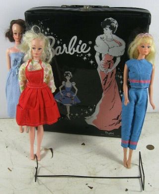 Vintage 1962 Ponytail Barbie Doll Case & 1967 Doll Talking & Hong Kong
