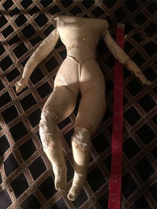 Antique 13 " Leather French Fashion Doll Body