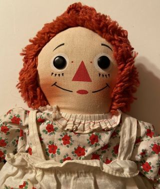 Vintage 1960s Raggedy Ann Doll 16 " By Knickerbocker Johnny Gruelle All