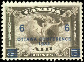 Canada C4 F - Vf Og Nh 1932 Airmail 6c/5c C2 Surcharged Cv$78.  75