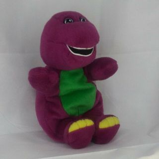 Gund Lyons Group 1997 Purple 7” Barney Bean Bag Dinosaur Stuffed Animal Plush