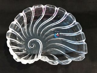 Modern Nautilus Shell Bowl Dish Nachtmann Crystal Germany Designer Marc Aurel