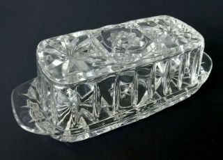 Anchor Hocking - Early American Prescut Eapc - Covered 1/4 Lb Glass Butter Dish
