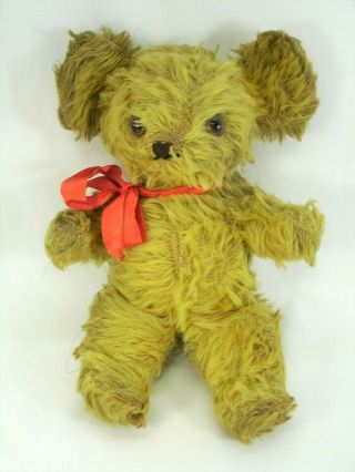 Antique,  Vintage Gold Mohair Teddy Bear,  11 Inches.
