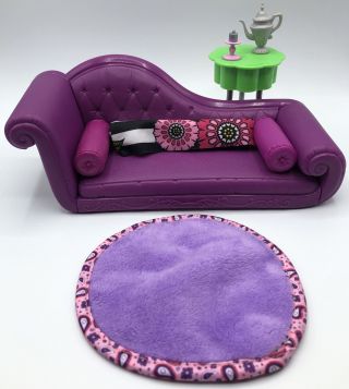 Barbie Doll Fashion Fever Sofa Couch & Table Home Living Room Furniture Playset