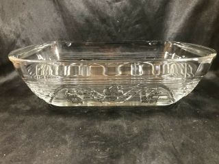 Vintage Clear Glass Anchor Hocking Avalon Ribbed Embossed Casserole Dish