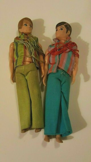 Vintage 1969 Topper Dancing Ron & Gary Dolls [friends Of Dawn] -
