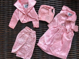 Vintage Barbie Midge Fashion Pak Pink Satin Glitter Bolero Skirt Coat Shirt Htf