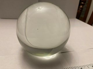 Controlled Bubble Glass Art Paperweight Large Clear Globe Vintage