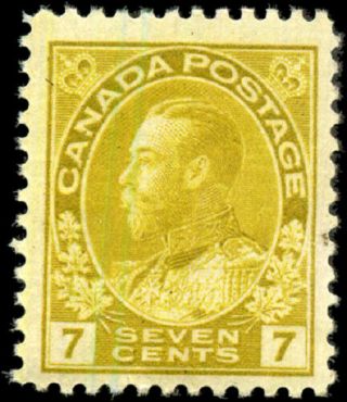 Canada 113 F - Vf Og Dg 1916 King George V 7c Yellow Ochre Admiral Cv$55.  00