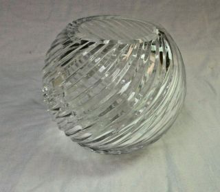Clear Glass Swirl Rose Bowl Vase