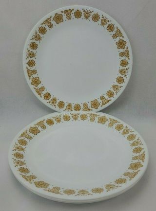 7 Vintage Corelle Butterfly Gold Dinner Plates 10 1/4 "