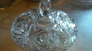 Vintage Cut Glass Candy Dish With Lid