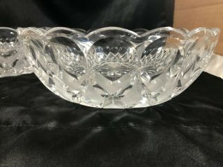 Vintage Crystal Clear Glass Thumbprint Frosted 8 - 1/4” Serving Bowls 3