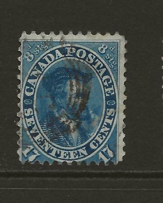 1859 Colony Of Canada Sg42 17c Deep Blue Cartier Good To Fine Cat £95