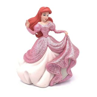 Disney Pink Dress Glitter Ariel Figurine Cake Topper Princess Little Mermaid Pvc