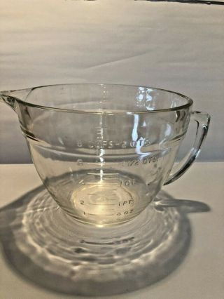 Vintage Fire King 2 Quart Measuring Cup Mixing Bowl Clear Glass