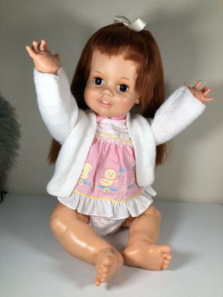 1973 Big Ideal Baby Crissy 24 " Life Size Grow Hair Companion Doll