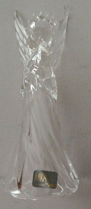 Mikasa Crystal Glass Angel With Trumpet Christmas Ornament Heavenly Music