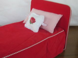 American Girl Pleasant Co Molly Doll Bed Red Bedspread Pillow Mattress - Retired