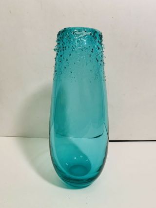Vtg.  Geen Libera Czech Republic Modern Beaded Art Glass Vase - A Musst See