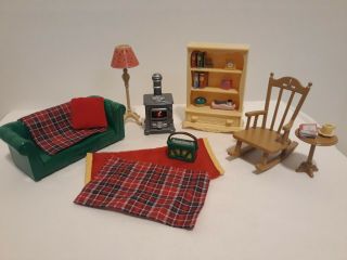 Calico Critters Sylvanian Families Retired Rare Cosy Living Room Set Stove