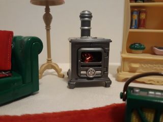 Calico Critters Sylvanian Families Retired Rare Cosy Living Room Set Stove 2