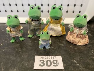 Sylvanian Families Vintage Bullrush Frogs And Baby