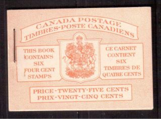 Canada 1943 Booklet Vf Bk32e,  Type Ii,  Bilingual 7c & 5c