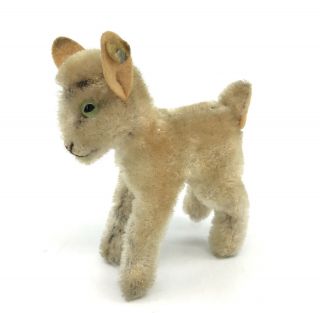 Steiff Zicky Goat Mohair Plush 10cm 4in Id Button 1950s 60s Vintage