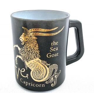 Federal Glass Zodiac Coffee Mug Capricorn Black & Gold 2 Available.