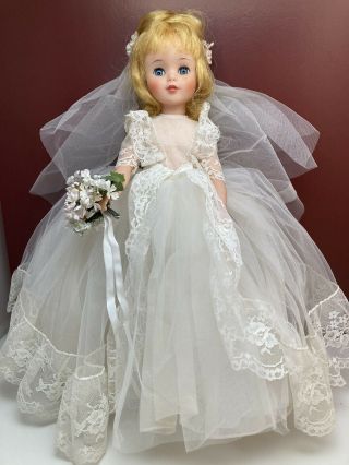 Vintage Madame Alexander Doll 1965 Polly Bride Blonde 17 