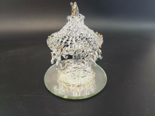 Clear And Gold Crystal Horse Carousel