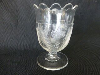 Antique Grape And Festoon Early American Pattern Glass Spoon Holder