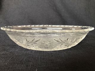 Vintage Cut Glass Oval Relish Dish 8 1/2” X 5 3/4” X 1/8” Thick