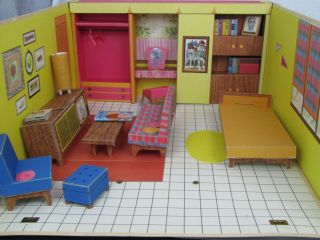 Vintage 1962 Barbie Cardboard Dream House Furniture Accessories Mattel
