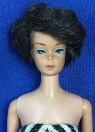 Vintage Bubblecut Barbie Doll Brunette Dark Brown Hair