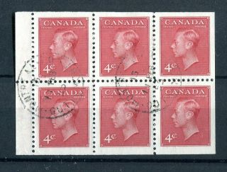 Canada Kgvi 1949 - 51 4c Carmine - Lake Booklet Pane Of 6 Sg417a