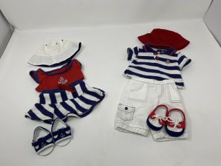 American Girl Bitty Baby Twins Boy And Girl 4th Of July Outfits Rare