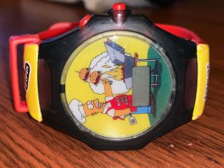 2002 The Simpsons Talking Wrist Watch Burger King Homer Simpson (a042)