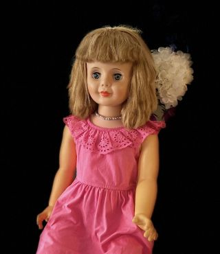 Vintage Patti Play Pal Companion Girl Doll 35 " Blonde Hair Green Eyes 1960’s