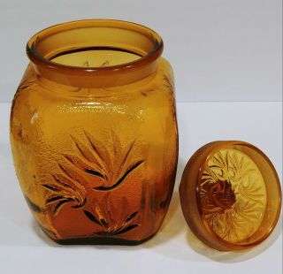 Vintage Amber Glass Canister L E Smith Glass Co 2