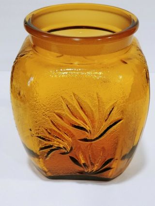 Vintage Amber Glass Canister L E Smith Glass Co 3