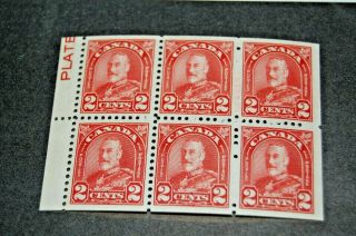 Canada 165bi Booklet Pane With Plate Mark Xf Lh Og Unitrade