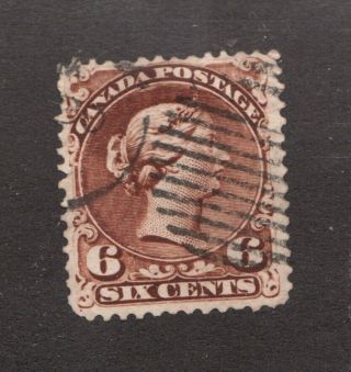 Canadian 1868 Victorian 6 Cent Postage Stamp 27 Θ F Superfeas