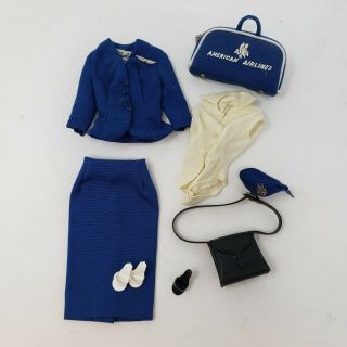 1961 Vintage Barbie American Airlines Stewardess Outfit 984 Missing One Shoe