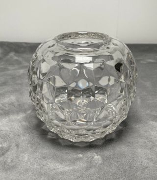 Vintage Fostoria American Clear Rose Bowl Floral Flower Ball Vase 5 " Tall