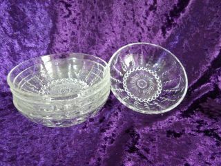 Federal Glass Columbia Clear 5 " Berry Bowls - Set Of 5