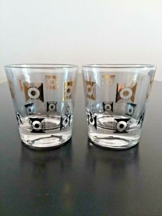 Set Of 2 Vintage Mcm Low Ball Rocks Glasses